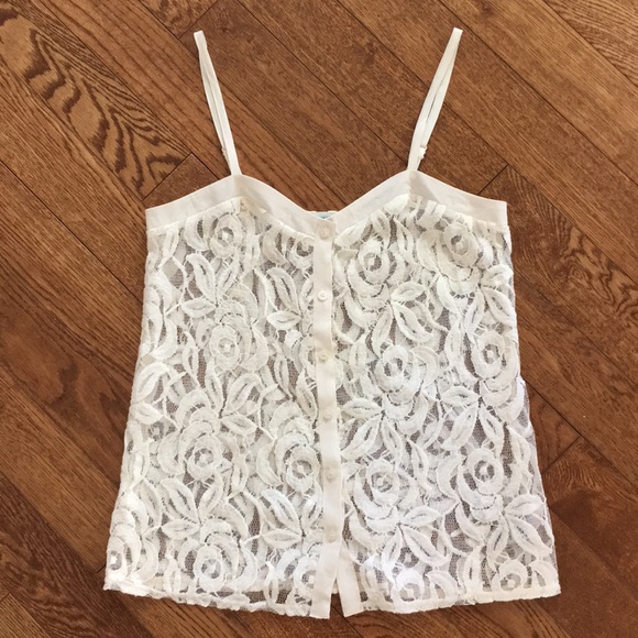 Urban lace cream button down camisole sz S - Picture 4 of 5